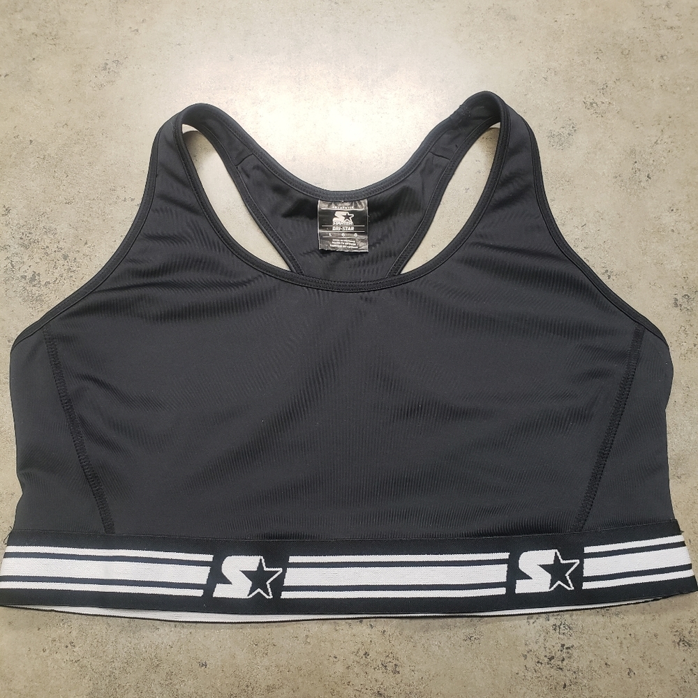 Starter black sports bra size L
